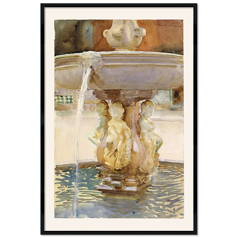Poster mit Rahmen - John Singer Sargent - Spanish Fountain