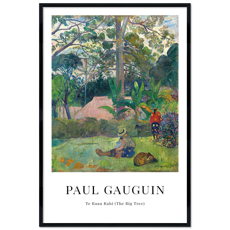 Poster mit Rahmen - Paul Gauguin - Te Raau Rahi (The Big Tree)