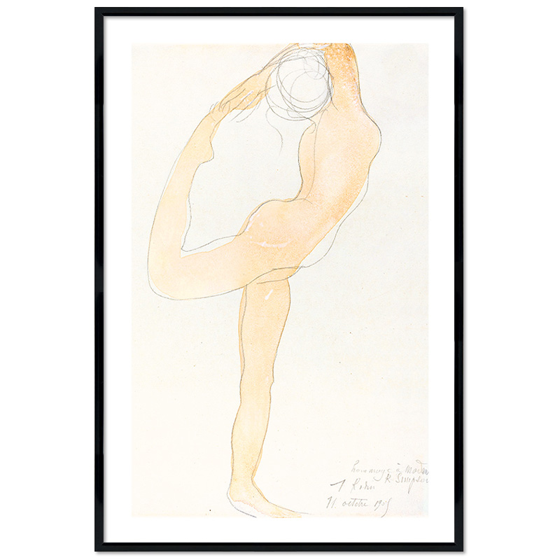 Poster mit Rahmen - Auguste Rodin - Dancing Figure