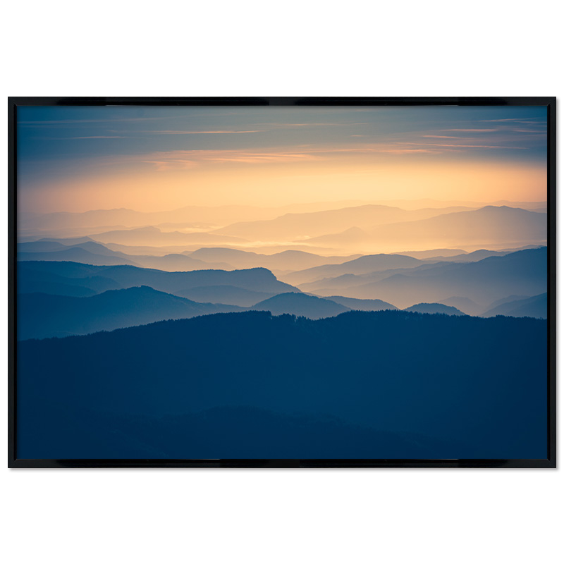 Poster mit Rahmen - Mountain Sunset
