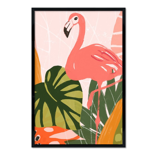 Poster mit Rahmen - Bold Flamingo