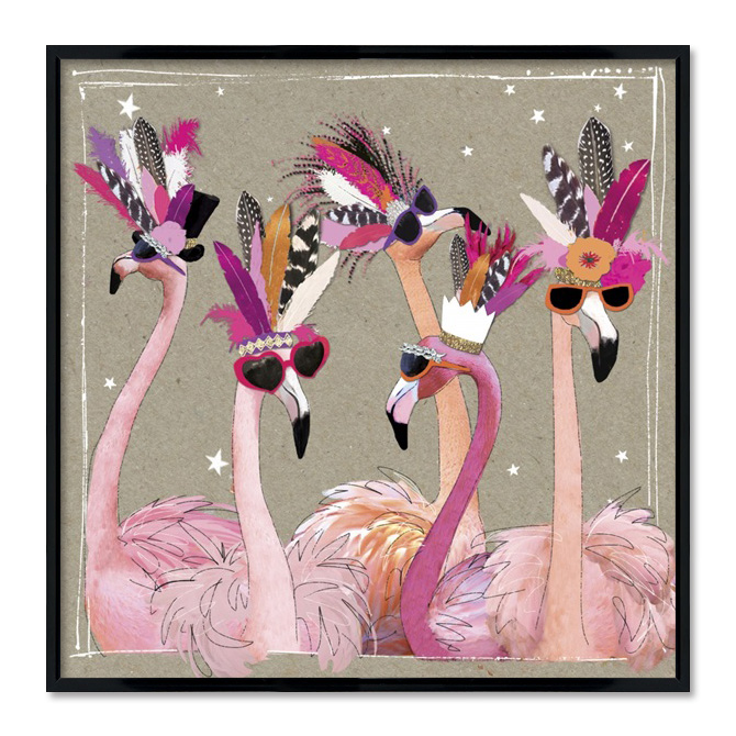 Poster mit Rahmen - Fabulous Flamingos