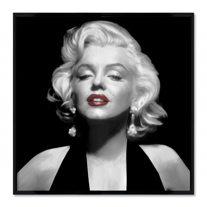 Poster mit Rahmen - Marilyn Monroe - Red Lips