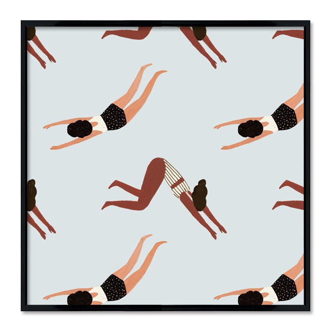 Poster mit Rahmen - Synchronised Swimming