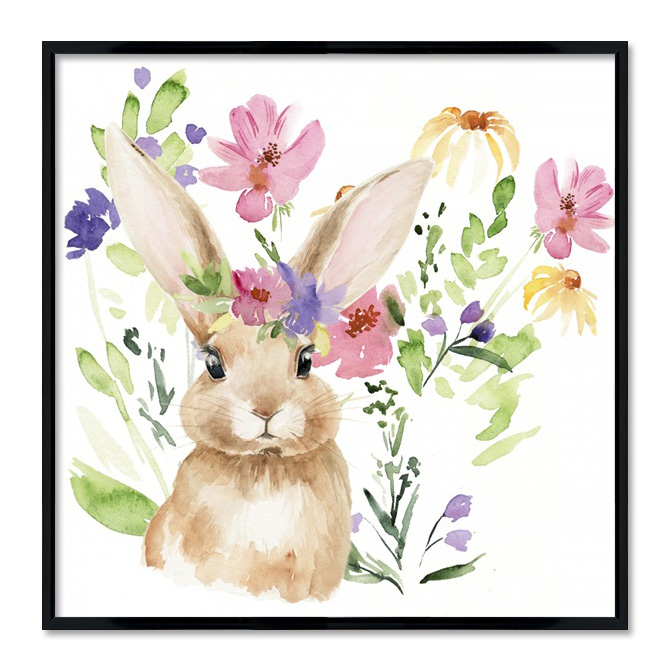 Poster mit Rahmen - Flower Bunny