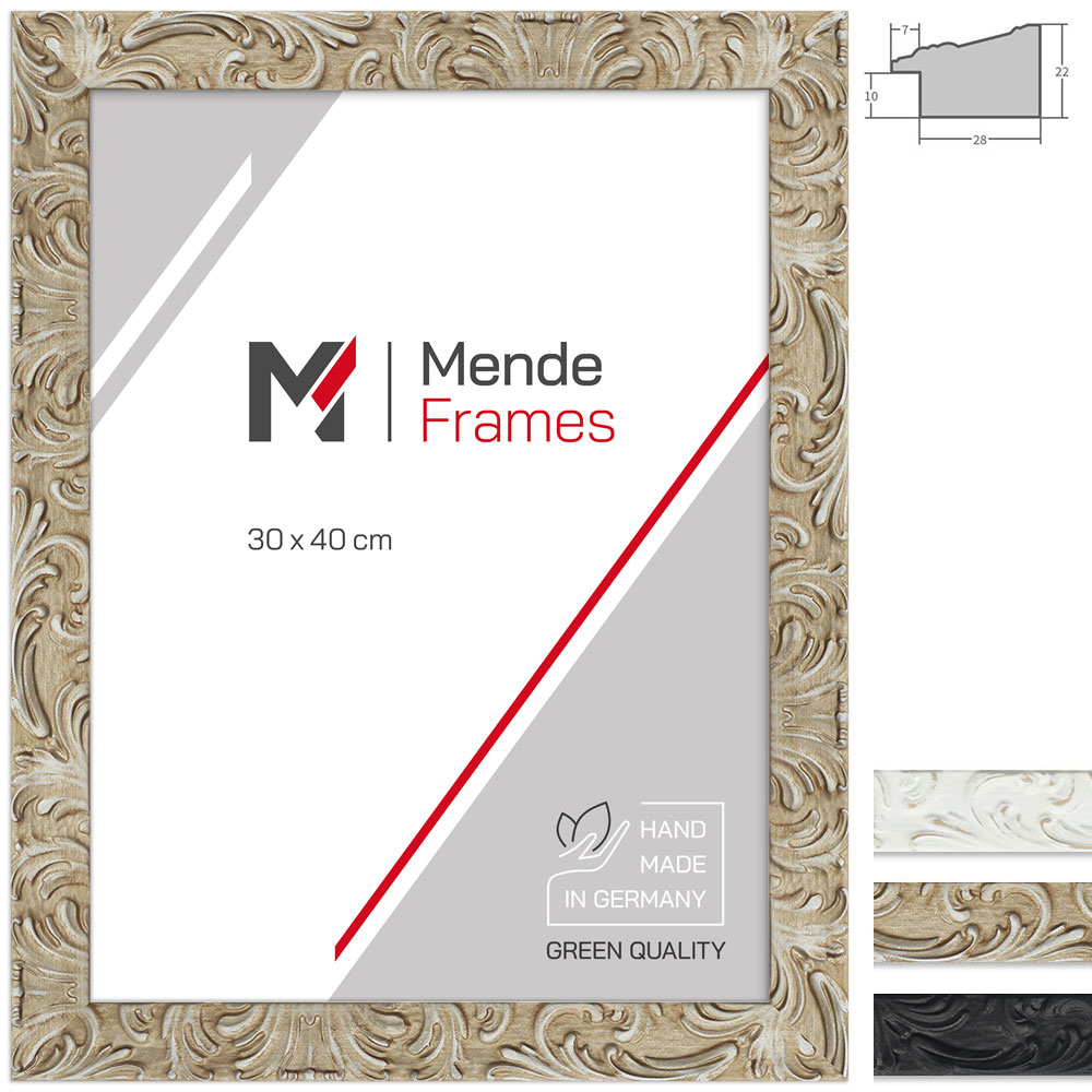 FDM Holzrahmen Kalandula 21x29,7 cm (A4) Silber hell, seidenmatt