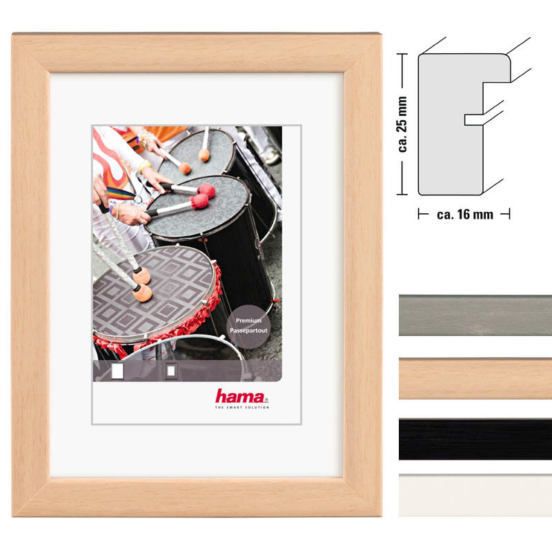 Hama Kunststoff-Bilderrahmen Charm – 13x18 Cm, Anthrazit, Used-Look Mit Passepartout & Glas
