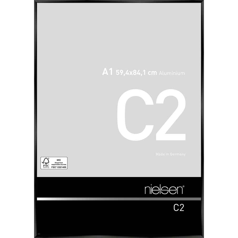 Alurahmen C2 Eloxal Schwarz glanz 59,4x84,1 cm (A1)