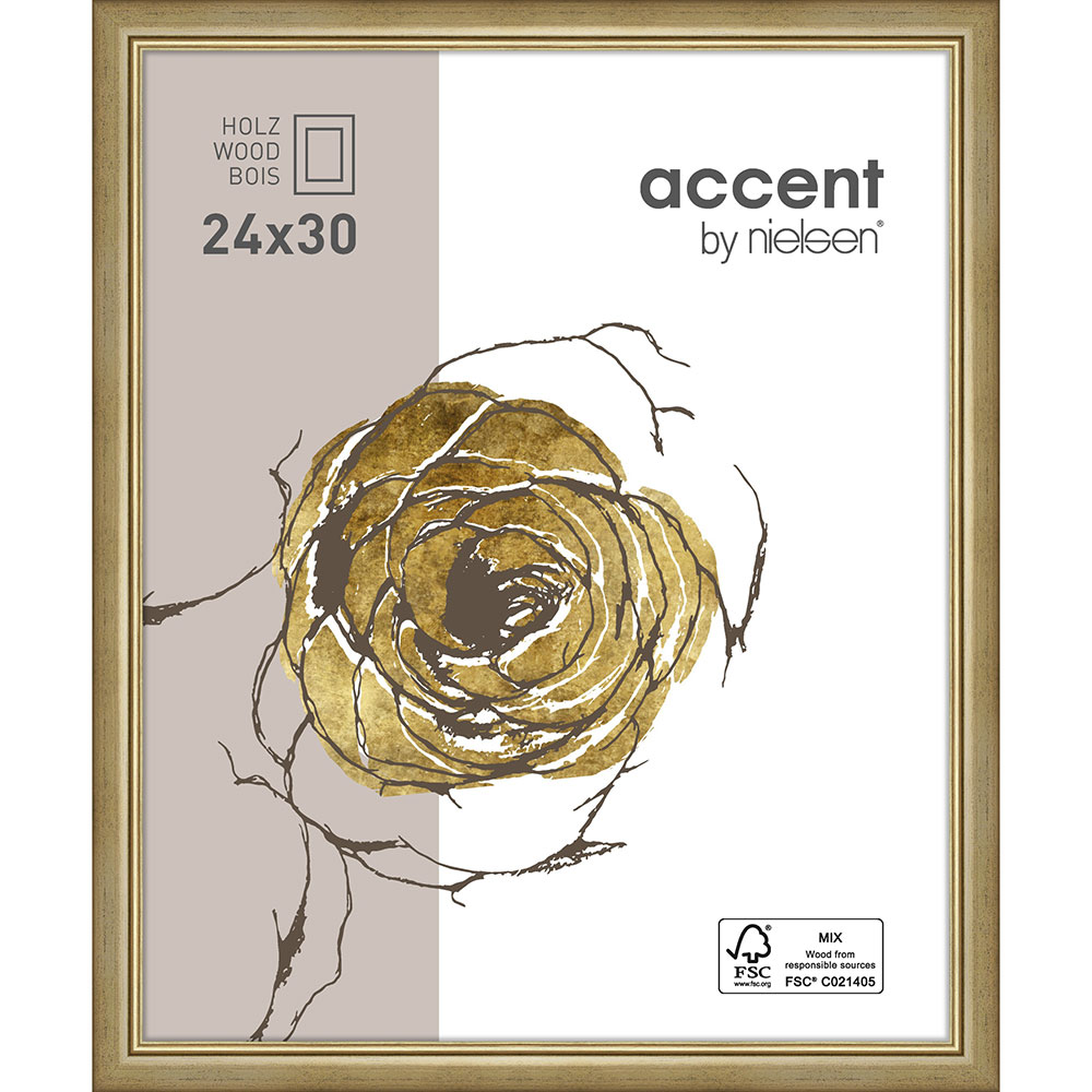 Holzrahmen Ascot Gold 24x30 cm