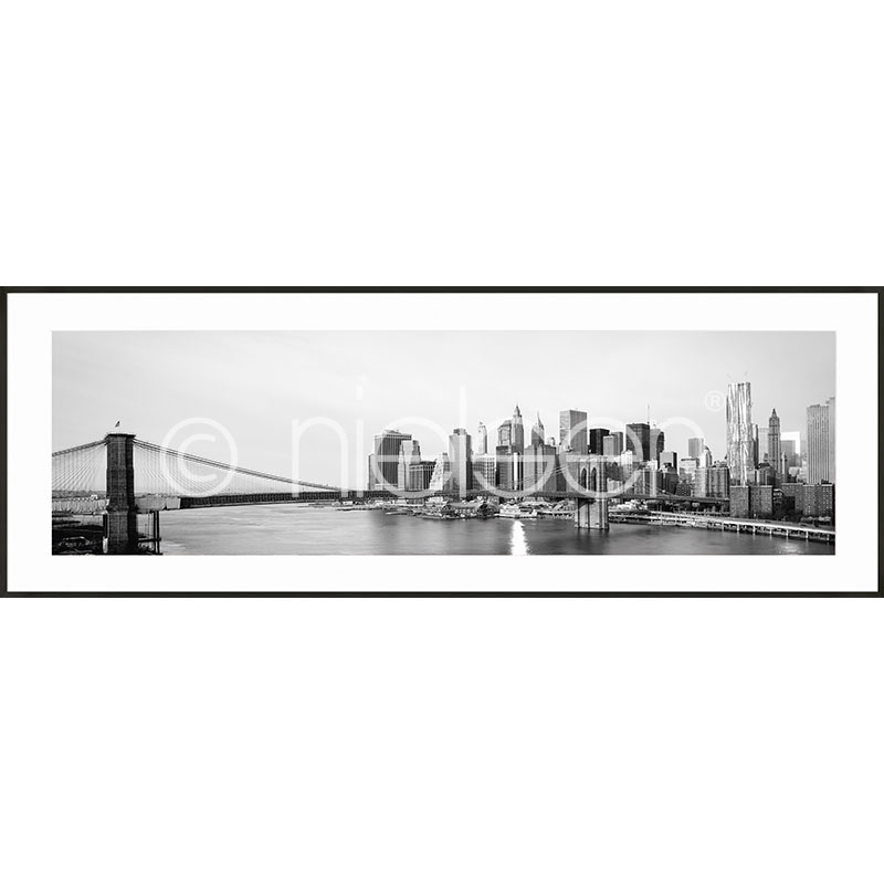 Nielsen Gerahmte Kunst New York City Skyline Mit Alurahmen C2 33x95 Cm Schwarz Matt Allesrahmen De