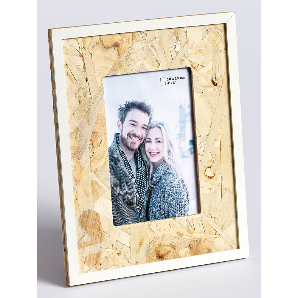 Holz-Fotorahmen CHIP braun-weiß 10x15 cm
